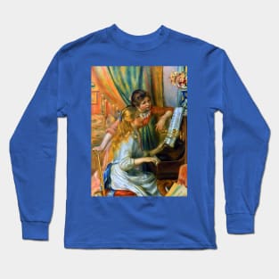 Young Girls at the Piano by Pierre Renoir Long Sleeve T-Shirt